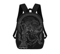 sinyumoney Wolf Fenrir Viking Norse Backpack School Lightweight Schoolbag Dayback Bookbag College for Men, Women & Teenage Boys 17inch