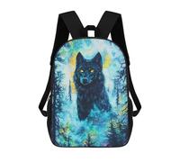 sinyumoney Wolf Forest Animal Kids' Backpack 3D Printing School Bag Boys Cool Daypacks Casual Knapsack Fun Back Bag for Kids And Teenager 17inch