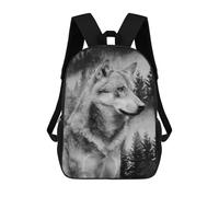 sinyumoney Wolf Forest Black&White School Bags Large Water Resistant Laptop Backpack for Boys/Girls/Teenagers 17inch
