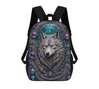 sinyumoney Wolf Gem Portrait School Bags Water Resistant Travel Backpack Computer Bag for Campus Outdoor Travel Sports 17inch