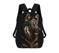 sinyumoney Wolf Gold Dark Animal Backpack School Business Durable Laptop Bag for Camping Outdoor Adventures And Daily Travel 17inch