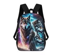 sinyumoney Wolf Guardians Cosmic Guardian Backpack Kids School Bag Boys Cartoon 3D Print Students Schoolbag Laptop Daypack for Boys Girls 17inch
