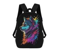 sinyumoney Wolf Head Graffiti Children's Backpacks School Backpack 3D Printed for Kids Travel Rucksacks Book Bags Kids 17inch School Bag