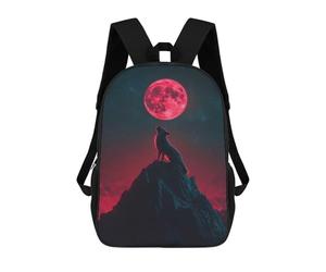 sinyumoney Wolf Howling at Blood Moon Backpack School Bag Lightweight Airport College Students Back Pack for Men, Women & Teenage Boys 17inch