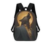 sinyumoney Wolf Howling at Full Moon-9 School Backpack Water Resistant School Bag Business Backpack for Men/Women 17inch
