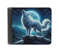 sinyumoney Wolf Howling at Moon 3D Print Clutch Purse Credit Card Slots Banknote Compartments Stylish Durable Wallets Craftsmanship Gifts 11.7cm*9.5cm