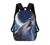 sinyumoney Wolf Howling at Moon Rucksack Large School Backpack for Boys for Teenage Girls Boys Women Men 17inch