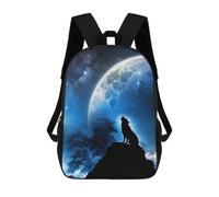 sinyumoney Wolf Howling at Moon School Bags Computer Rucksack for School/Work/Travel for Girls Boys Teenage 17inch