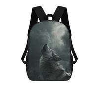 sinyumoney Wolf Howling at Stormy Sky Rucksack Water Resistant Travel Backpack Computer Bag for Teenage Girls Boys Women Men 17inch