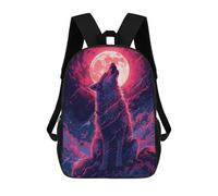 sinyumoney Wolf Howling at The Moon School Backpack Business Laptop Rucksack Bag Unisex Casual Daypack for Boys/Girls/Teenagers 17inch