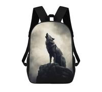 sinyumoney Wolf Howling Rucksack Daypacks Business Backpack Water Resistant Bookbag for Men/Women 17inch