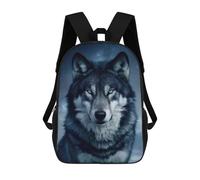 sinyumoney Wolf Husky Dog Galaxy School Backpack Lightweight Casual Daypack School Backpacks for Boys/Girls/Teenagers 17inch