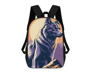 sinyumoney Wolf Illustration with Purple Eyes Backpack School Business Durable Laptop Bag for Teenage Girls Boys Women Men 17inch