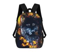 sinyumoney Wolf in Burn Backpack School Bag Water Resistant Travel Backpack Computer Bag for Camping Outdoor Adventures And Daily Travel 17inch