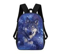 sinyumoney Wolf in Cosmic Dreams School Bags Water Resistant School Bag Business Backpack for Boys/Girls/Teenagers 17inch