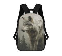 sinyumoney Wolf in Forest Landscape 3D Printed 17inch School Bag Children's School Backpack Travel Backpacks Casual Fashion Bag for Kids School Students