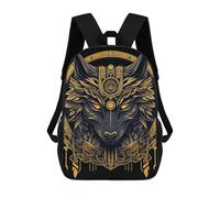 sinyumoney Wolf in Japanese Art 1 Backpack School Lightweight Casual Daypack School Backpacks for School/Work/Travel 17inch