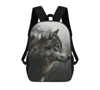 sinyumoney Wolf in Mountain Landscape Backpacks Kids 17inch School Backpack School Bag 3D Printed School Bag for Boys Elementary And Middle School Students