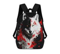 sinyumoney Wolf in Red And Black School Backpack Computer Rucksack for School/Work/Travel- Perfect for Travel, Work And Daily Use 17inch
