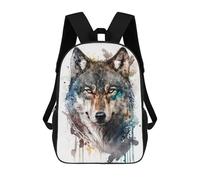 sinyumoney Wolf in Watercolor Backpack School Bag Travel College Rucksack Backpacks for Camping Outdoor Adventures And Daily Travel 17inch