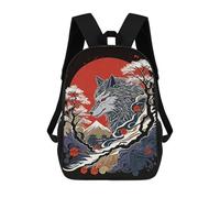 sinyumoney Wolf Japan Ronaldo Backpack, Children's Backpack, Student School Bag, Book Bag, 3D Printed School Bag For Boys And Girls, 17inch