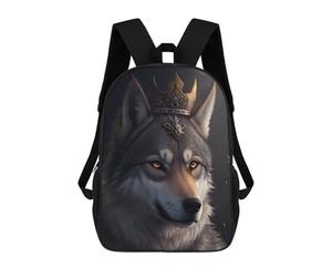 sinyumoney Wolf King Funny School Backpack Business Durable Laptop Bag for Camping Outdoor Adventures And Daily Travel 17inch