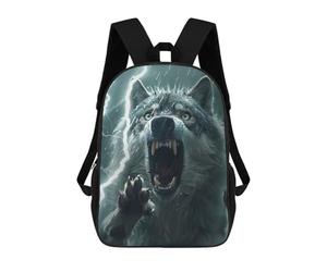 sinyumoney Wolf Lightning Casual Daypack Backpacks School Bag for Girls Boys High College Teens Knapsack Men Women Travel Laptop Rucksack College Bookbag 17inch