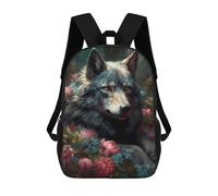 sinyumoney Wolf Magical World Children's School Backpack 3D Printed for Kids Travel Rucksacks Book Bags Kids School Bag 17inch
