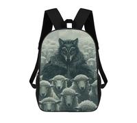 sinyumoney Wolf Mask Sheep Leader Backpack School Bag Large Lightweight Casual Backpack for Campus Outdoor Travel Sports 17inch