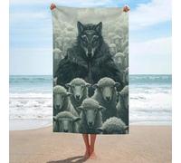 sinyumoney Wolf Mask Sheep Leader Basics Towel Set Water Absorbent Bathroom Beach Towel for Spa Gym Hotel & Everyday Bathroom 130cm*80cm