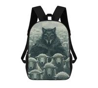 sinyumoney Wolf Mask Sheep Leader School Backpack Daypacks Business Backpack Water Resistant Bookbag for Campus Outdoor Travel Sports 17inch
