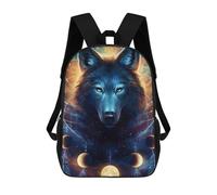 sinyumoney Wolf Moon Dreamcatcher Art Kids Backpacks,3D Personalized School Bookbags for Boys Girls Large Schoolbags Casual Daypack 17inch