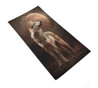 sinyumoney Wolf Moon Night Art Print Bathroom Towels Absorbent Quick Drying Towel for Travel Camping Beach 35x73cm