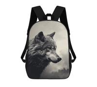 sinyumoney Wolf Moon Night Backpacks Kids Student Schoolbag 3D Printed Backpacks Elementary And Middle School Students Backpacks for Boys Girls 17inch