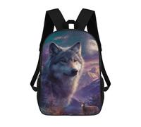 sinyumoney Wolf Moon Night Scene School Backpack Business Laptop Rucksack Bag Unisex Casual Daypack for Men, Women & Teenage Boys 17inch