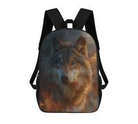 sinyumoney Wolf Moonlit Night Kids School Backpack 3D Printed Fashion School Bag Casual School Bag for Boys Elementary And Middle School Students 17inch