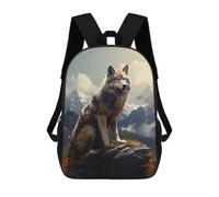 sinyumoney Wolf Mountains Backpack School Daypacks Business Backpack Water Resistant Bookbag for Men, Women & Teenage Boys 17inch
