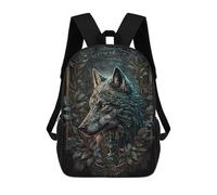 sinyumoney Wolf Mythological Backpack, Children's Backpack, Student School Bag Bookbag Rucksack, 3D Printed School Bag for Boys Girls 17inch