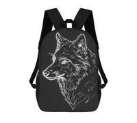 sinyumoney Wolf Neon Animal Kids School Backpack School Bag 3D Printed School Bag for Boys Elementary And Middle School Students 17inch