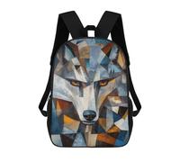 sinyumoney Wolf Oil Painting School Backpack Large Water Resistant Laptop Backpack for Teenage Girls Boys Women Men 17inch