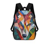 sinyumoney Wolf Oil Painting School Backpack Work Laptop Backpack Rucksack Bag for Camping Outdoor Adventures And Daily Travel 17inch