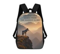 sinyumoney Wolf on Mountain Motivation Inspiration School Bags High Secondary School Bags Casual Backpack for Camping Outdoor Adventures And Daily Travel 17inch