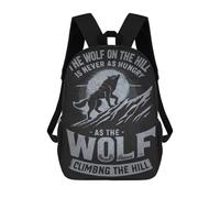 sinyumoney Wolf on The Hill Motivational Quote Rucksack Water Resistant Computer Rucksack for Campus Outdoor Travel Sports 17inch