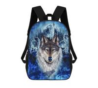 sinyumoney Wolf Pack Moonlit Majesty School Bags Daypacks Business Backpack Water Resistant Bookbag for Men, Women & Teenage Boys 17inch