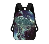 sinyumoney Wolf Pack Moonlit Night Kids Children School Backpack Bookbags Casual Travel Rucksack Boys Girls Large Capacity Daypack 17inch