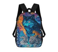 sinyumoney Wolf Pack Wild Adventure Backpack School Bag Rucksack Casual Daypacks School Work Travel Bag for Teenage Girls Boys Women Men 17inch