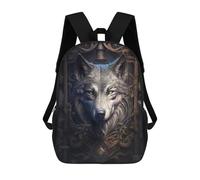 sinyumoney Wolf Portrait Artwork Rucksack Fashion Stationery Backpack Waterproof Casual Daypacks for Boys/Girls/Teenagers 17inch