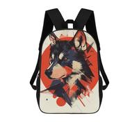 sinyumoney Wolf Portrait in Red Backpack School Bag Business Laptop Rucksack Bag Unisex Casual Daypack for Teenage Girls Boys Women Men 17inch