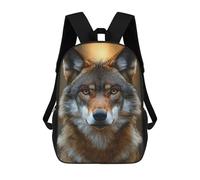 sinyumoney Wolf Portrait with Intense Gaze Backpack School Bag Secondary Causal Travel High School Bags for Camping Outdoor Adventures And Daily Travel 17inch