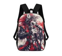 sinyumoney Wolf Rock Star Art Print School Backpack Fashion Stationery Backpack Waterproof Casual Daypacks for Men/Women 17inch